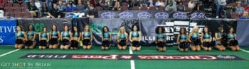 A shot of the arena football league philadelphia soul cheer and dance team