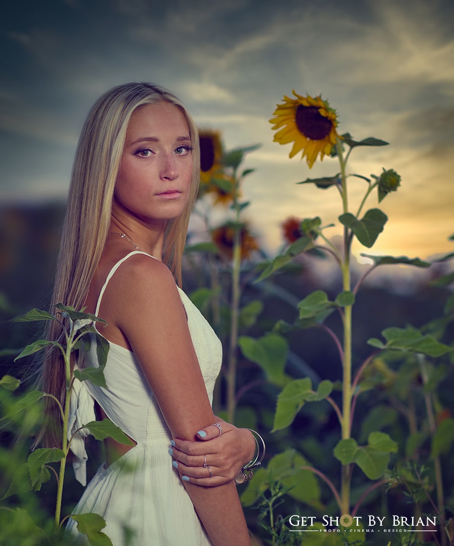 High School Senior Girl Sunflowers